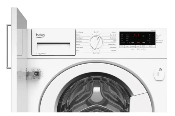 Beko WTIK72111 Integrated Washing Machine, 7kg, 1200 Spin, White