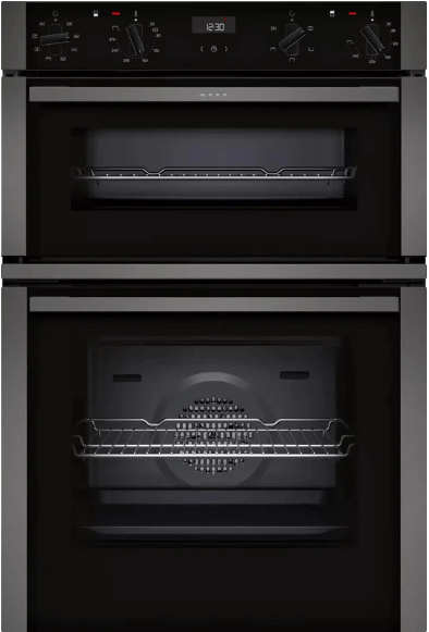 Neff U1ACE2HG0B 59.4cm Built In Electric Double Oven - Black with Graphite Trim