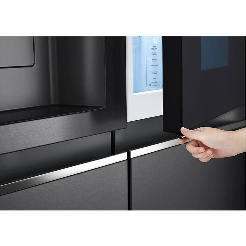 LG GSXV90MCDE Door In Door Instaview American Fridge Freezer With Plumbed In Craft Ice – Black Steel