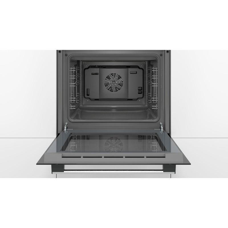 Bosch HHF113BR0B 59.4cm Serie 2 Built In Electric Single Oven with 3D Hot Air - Stainless Steel
