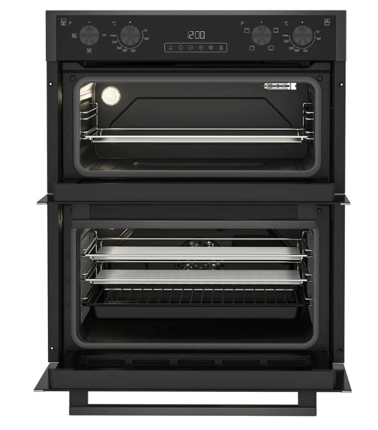 Blomberg ROTN9202DX 59.4cm Built-Under Electric Double Oven - Dark Steel