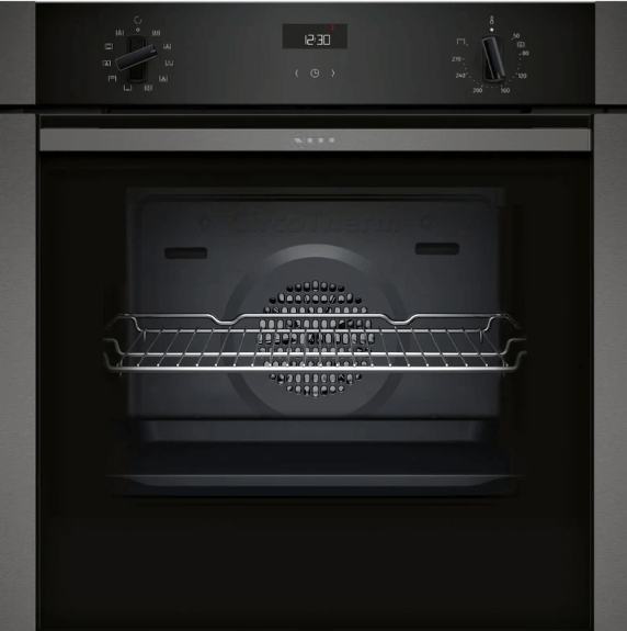 Neff B3ACE4HG0B 59.4cm Built In Electric Single Oven - Black with Graphite Trim