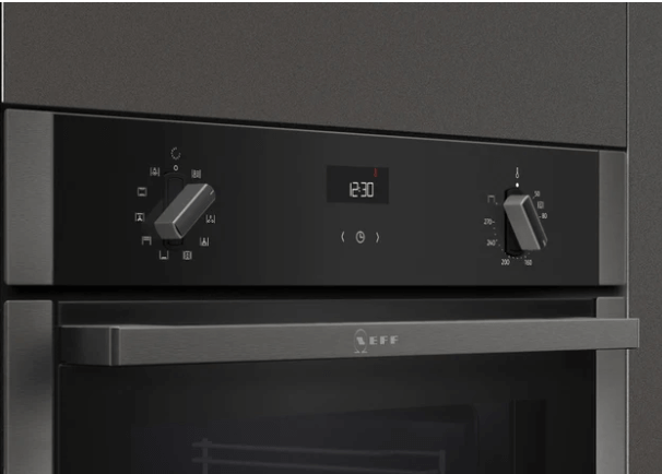 Neff B3ACE4HG0B 59.4cm Built In Electric Single Oven - Black with Graphite Trim