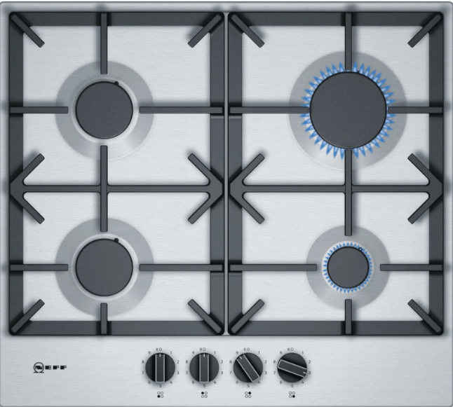 Neff T26DS49N0 58cm Gas Hob - Stainless Steel