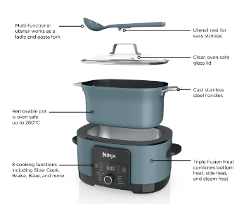 Ninja MC1001UK 42cm Multi-Cooker - Blue