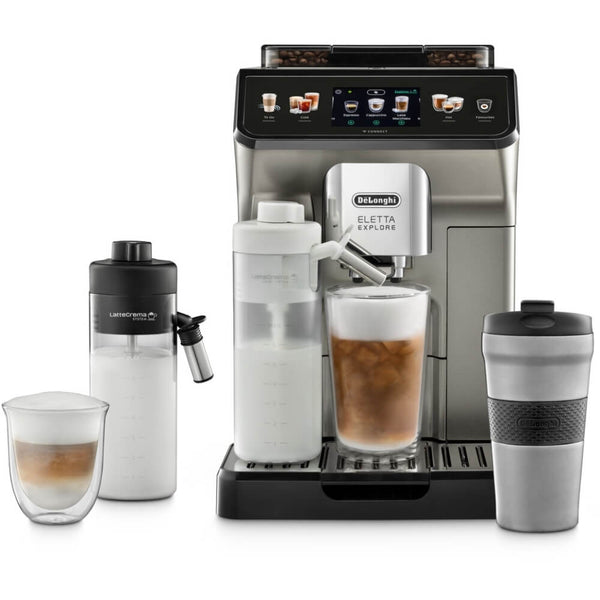 Delonghi ECAM450.86.T Eletta Explore Bean To Cup Coffee Machine With Cold Brew Technology - Titanium