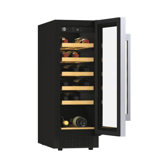 Hoover 19 Bottle Capacity Single Zone 30cm Wine Cooler - Black