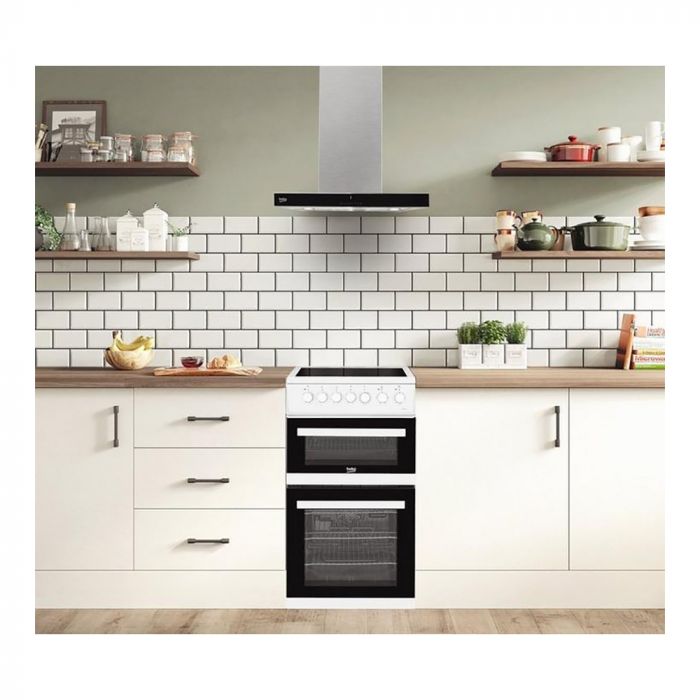 Beko EDVC503W 58L/31L Ceramic Slot In Cooker - White - A Rated