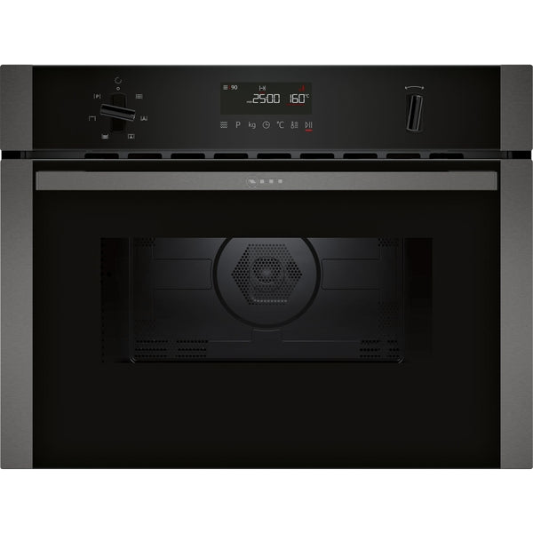 Neff C1AMG84G0B 44 Litres Built In Microwave Oven with Hot Air - Black with Graphite Trim