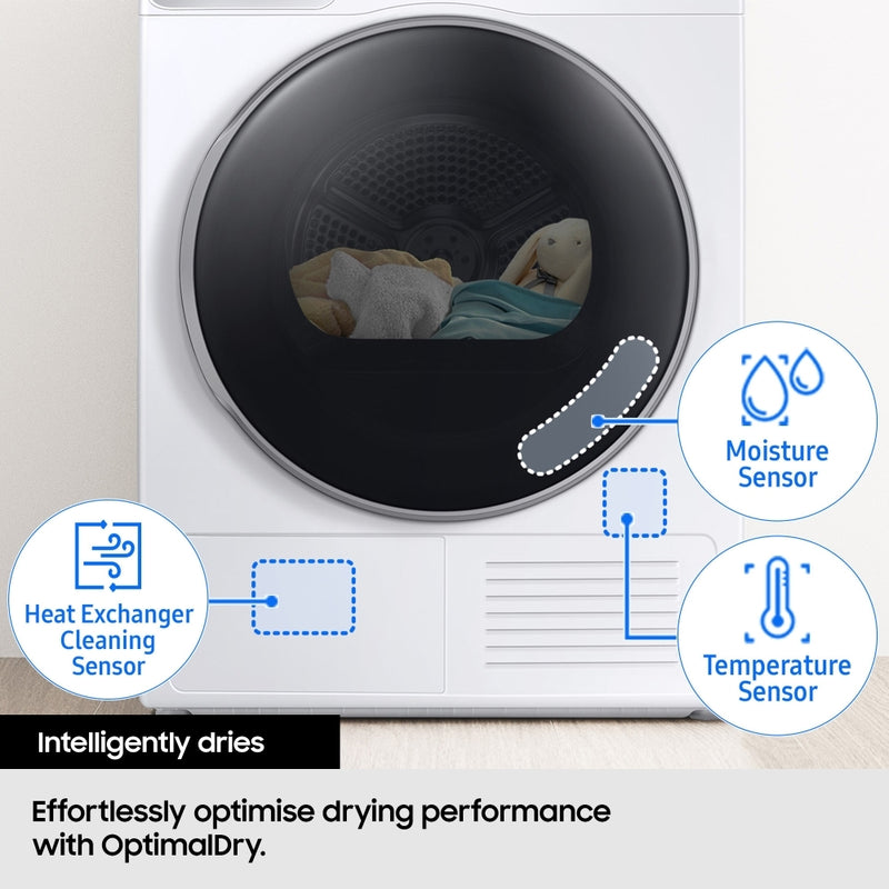 Samsung DV90CGC0A0AEEU 9kg Heat Pump Tumble Dryer - White