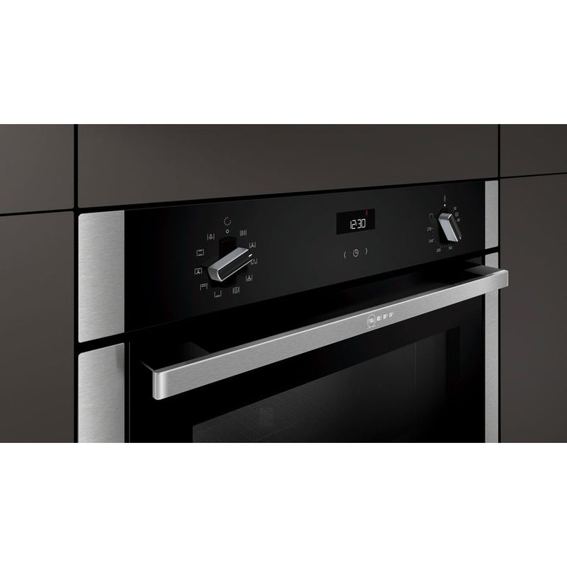 Neff B3ACE4HN0B N50 Slide and Hide Built-In Electric Single Oven, Stainless Steel, A Rated