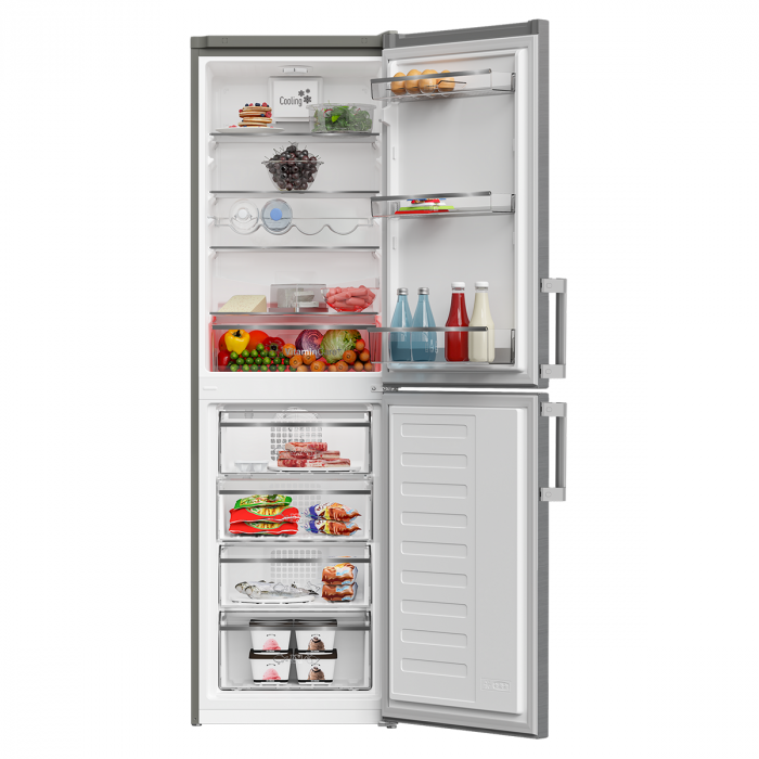 Blomberg KGM4574VPS Freestanding 50/50 Fridge Freezer Frost Free - Stainless Steel Effect - E Rated