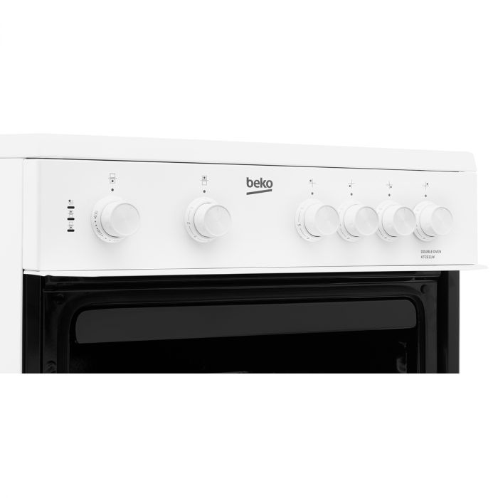 Beko ETC611W 60cm Twin Cavity Electric Cooker with Ceramic Hob - White